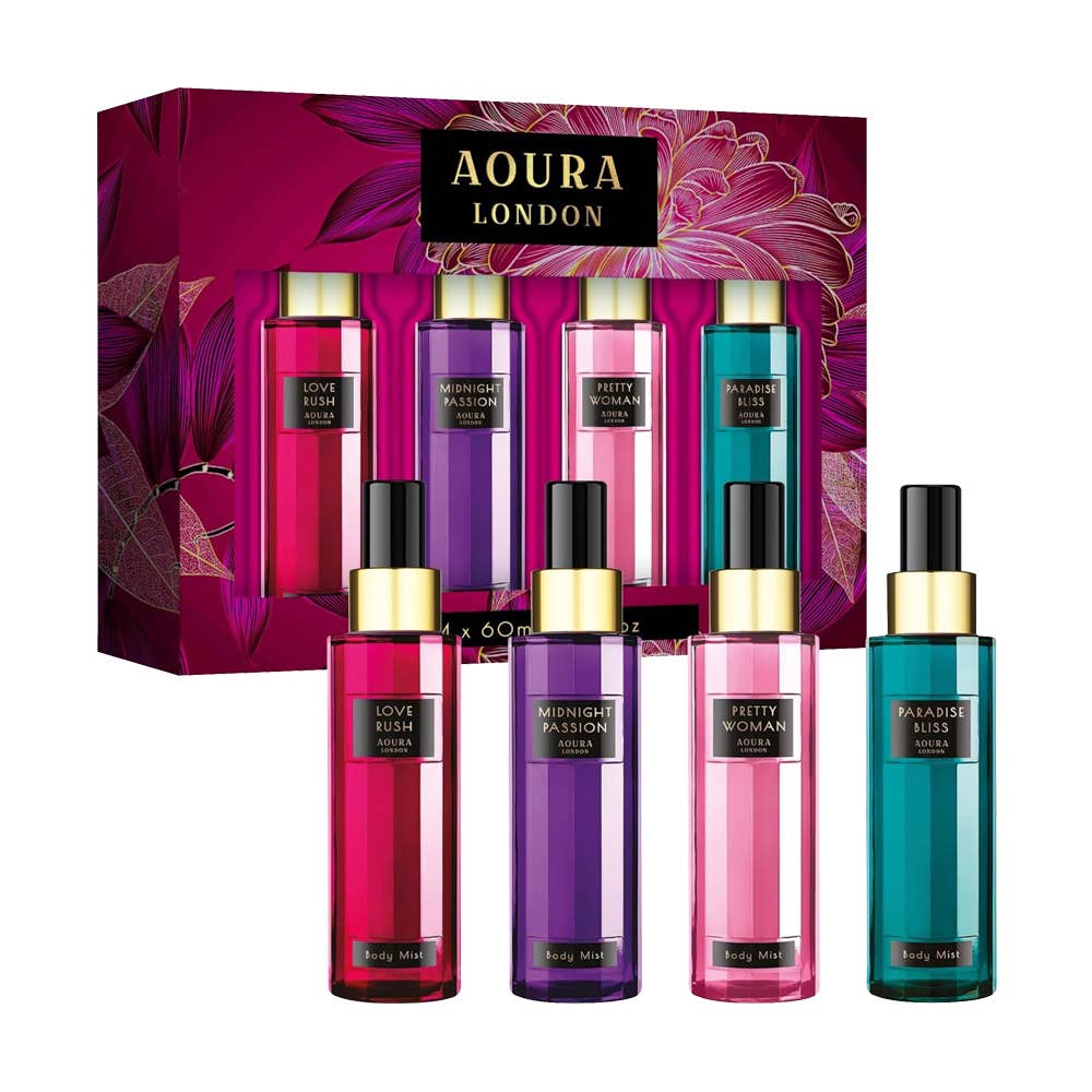 Coffret Brume pour femme Aoura London 4x60ml – Parfum Femme Élégant