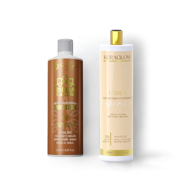 PROMO Lissage indien Kera Glow 120ml+ shampooing 500ml offert keratine