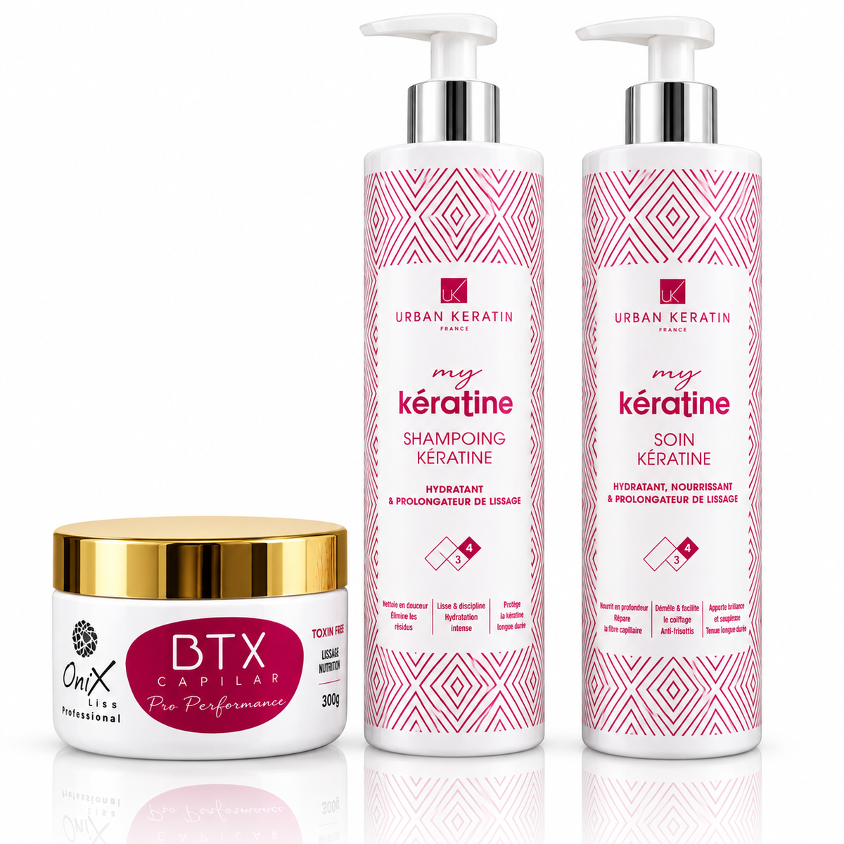 Coffret BotOx Complet Urban Keratin My Kératine + ONIX BTX Capilar Pro Performance 300g — Botox Capillaire Nutrition & Entretien Toxin Free