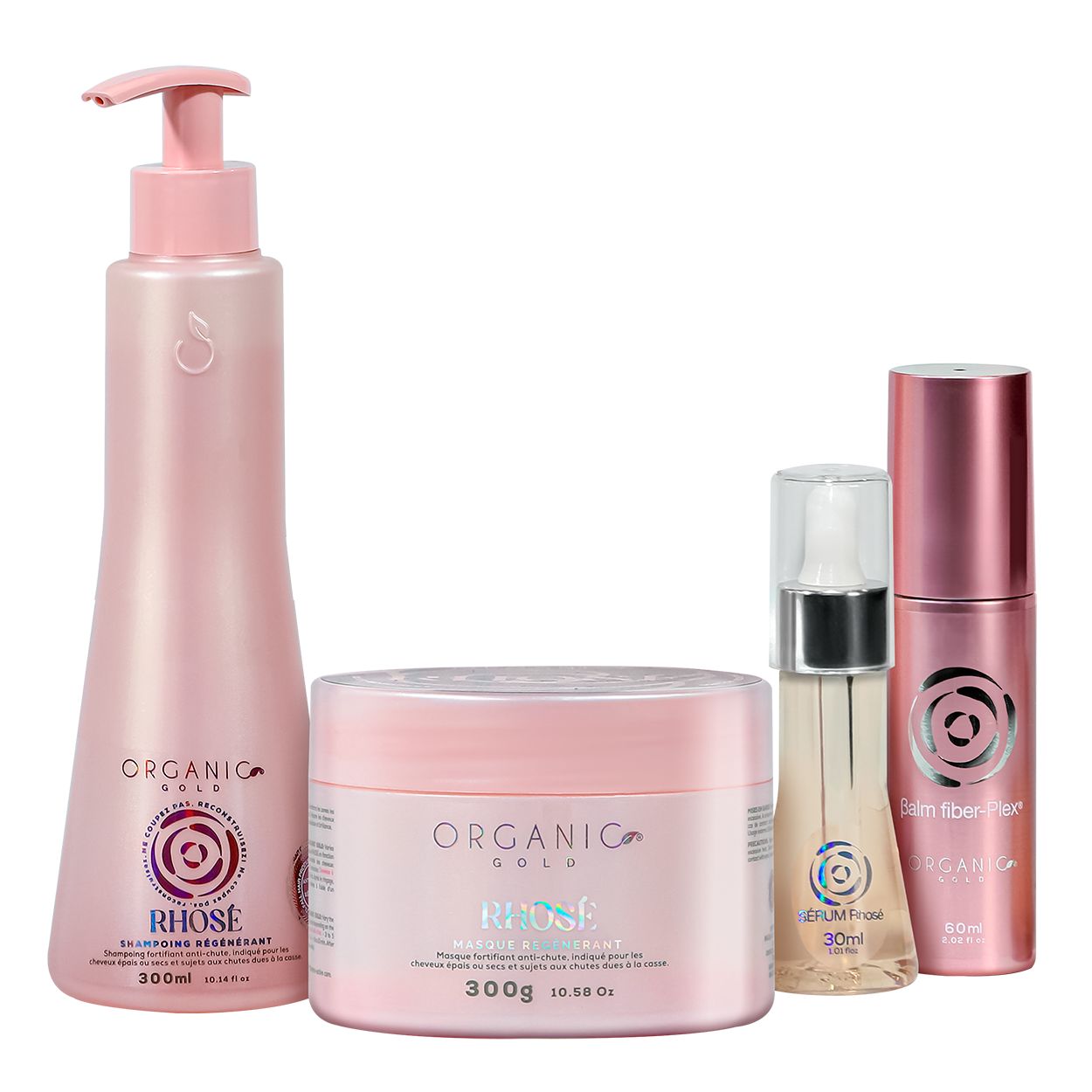 coffret complet soin cheveux fortifiant Shampoing-Masque -Balm Fiber-plex+ SÉRUM RHOSÉ