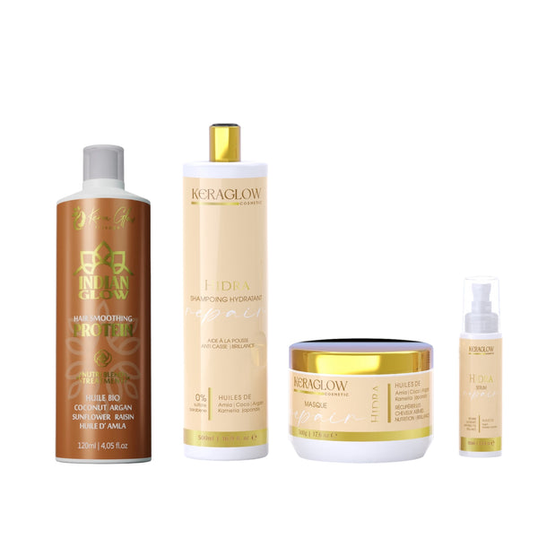 Lissage indien Kera Glow 120ml+ shampooing, masque et sérum compris