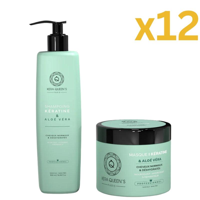 Lot Pour Pro Kit Sans Sulfate Kera Queen's Rituel Keratine et Aloe Vera Lissage Expert