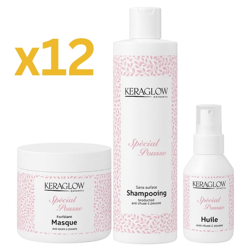Lot Pour Pro Kit Sans Sulfate KeraGlow Spécial Pousse Lissage Expert