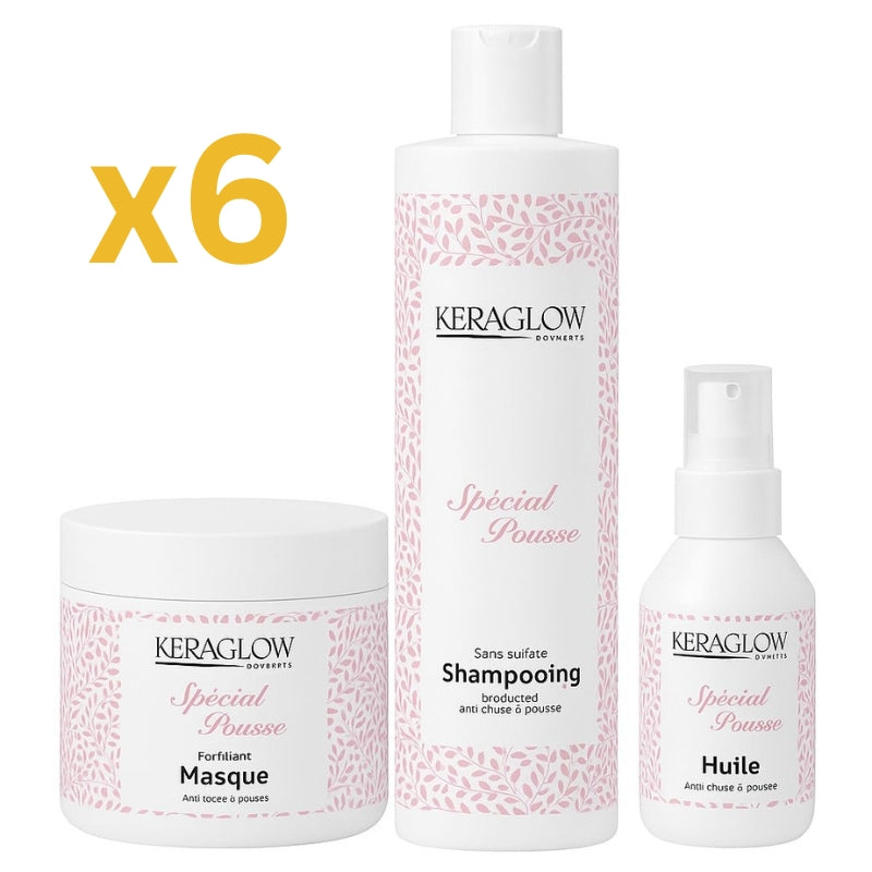 Lot Pour Pro Kit Sans Sulfate KeraGlow Spécial Pousse Lissage Expert