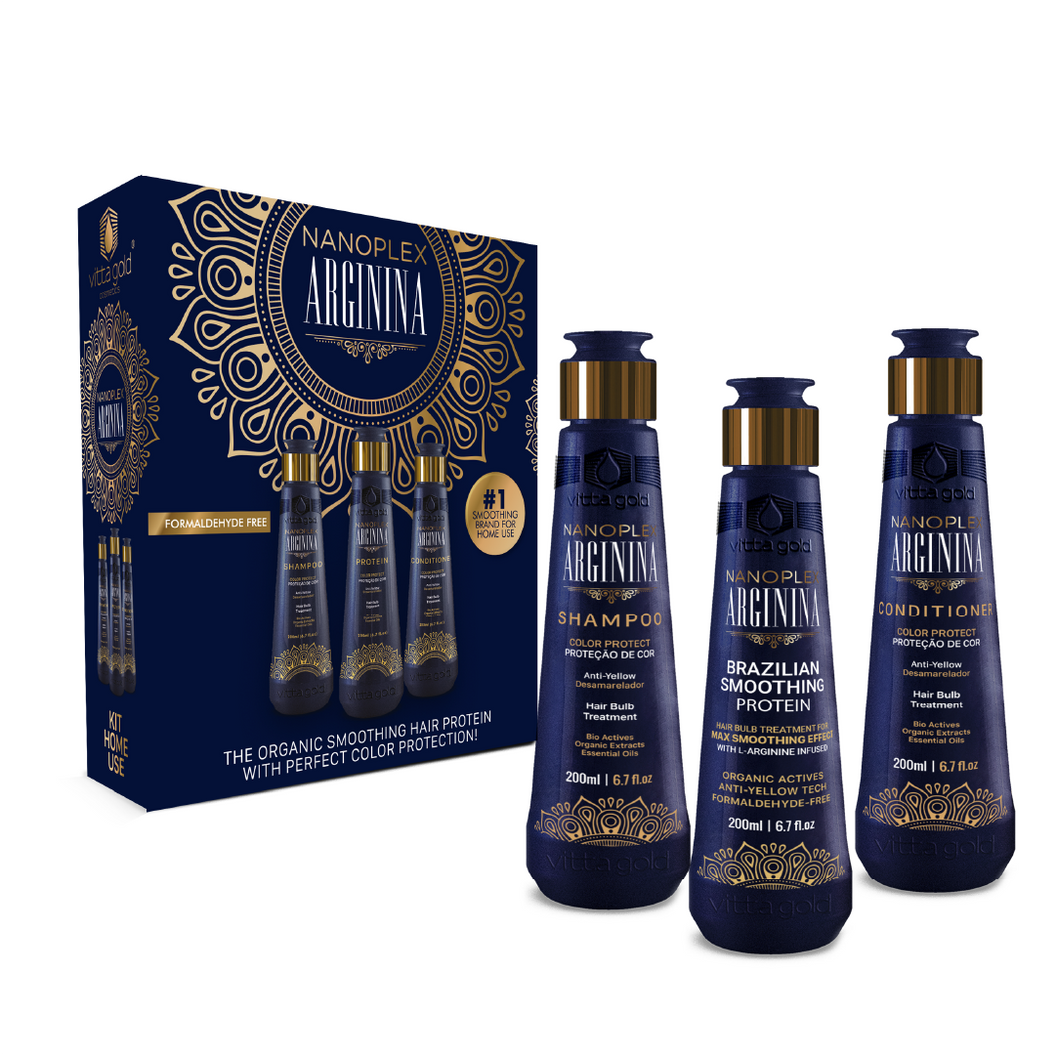 Lissage brésilien Nanoplex Arginina™ 3x200ml - Coffret lissagepour les Cheveux