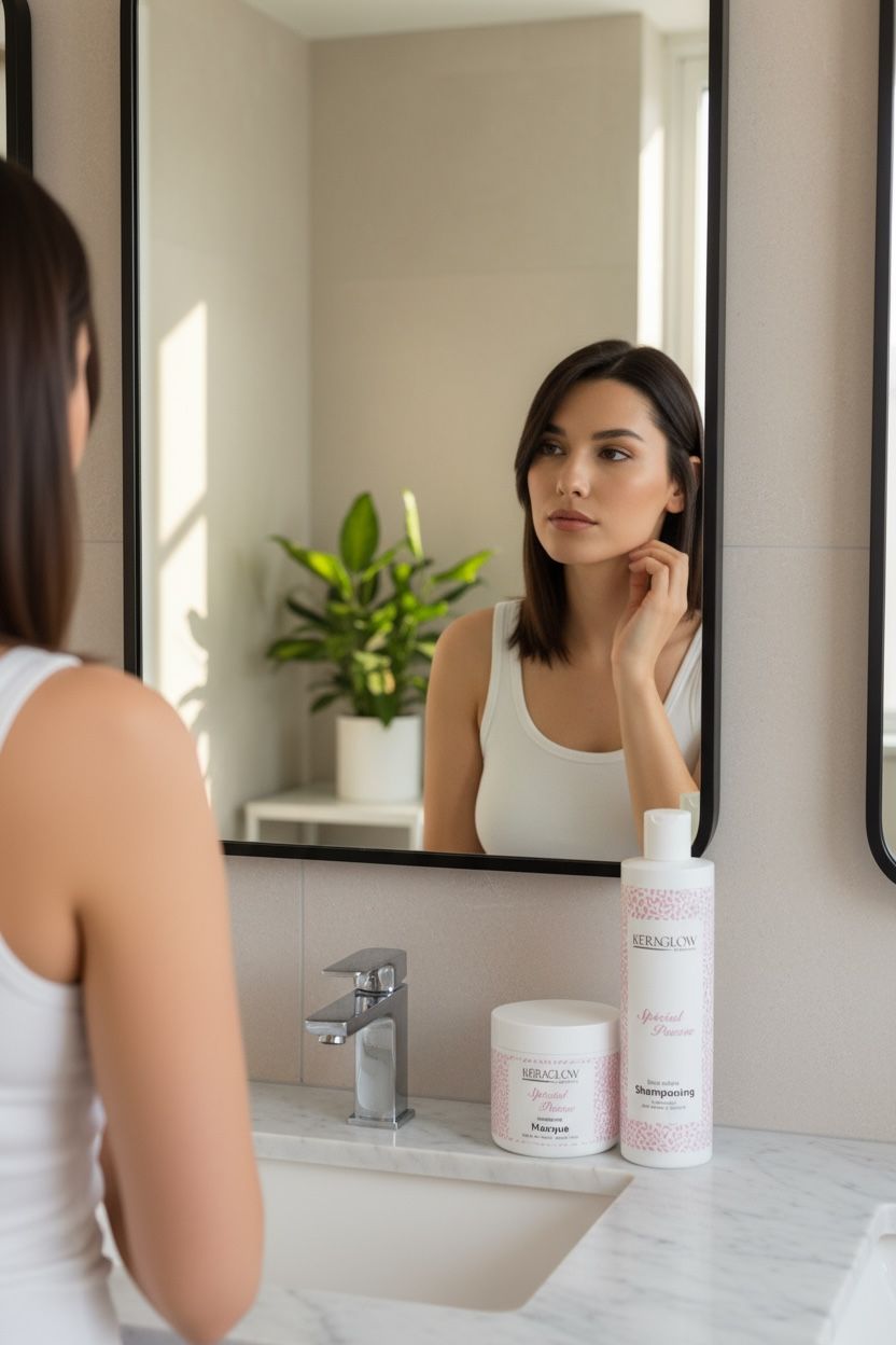 KERAGLOW Shampoing, Masque Spécial Pousse – & Huile Anti-Chute Énergisants sans Sulfate