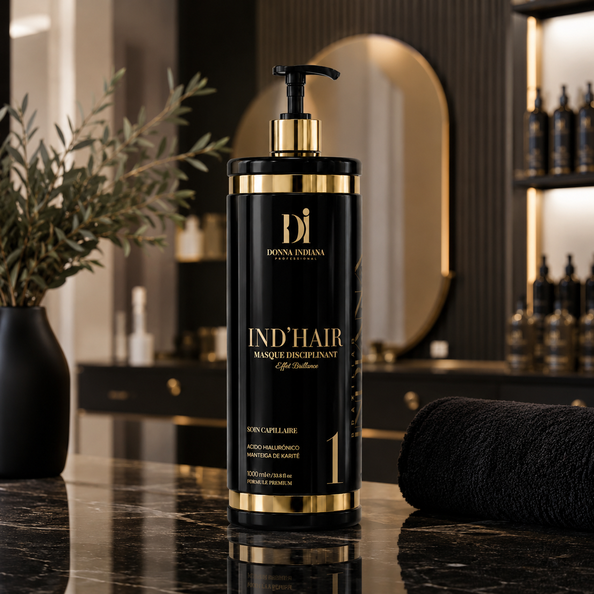 IND'HAIR Donna Indiana Professional — Lissage Indien Populaire Exclusif Étape 1 | 1L Nouvelle Formule Clean