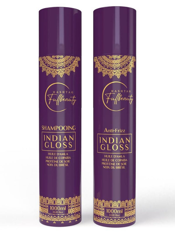 Indian Gloss nouveau lissage indien 2 produits COFFRET 2X100 ml