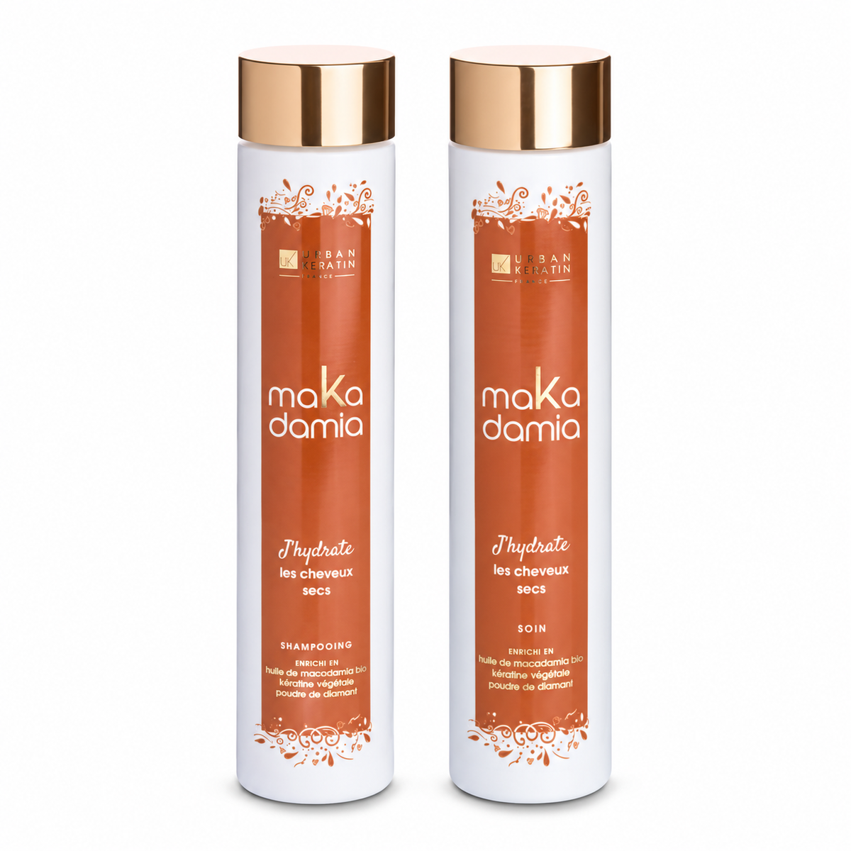 Duo shampooing et soin – Lot de 6 duos Makadamia J’hydrate Urban Keratin – Shampooing + Soin