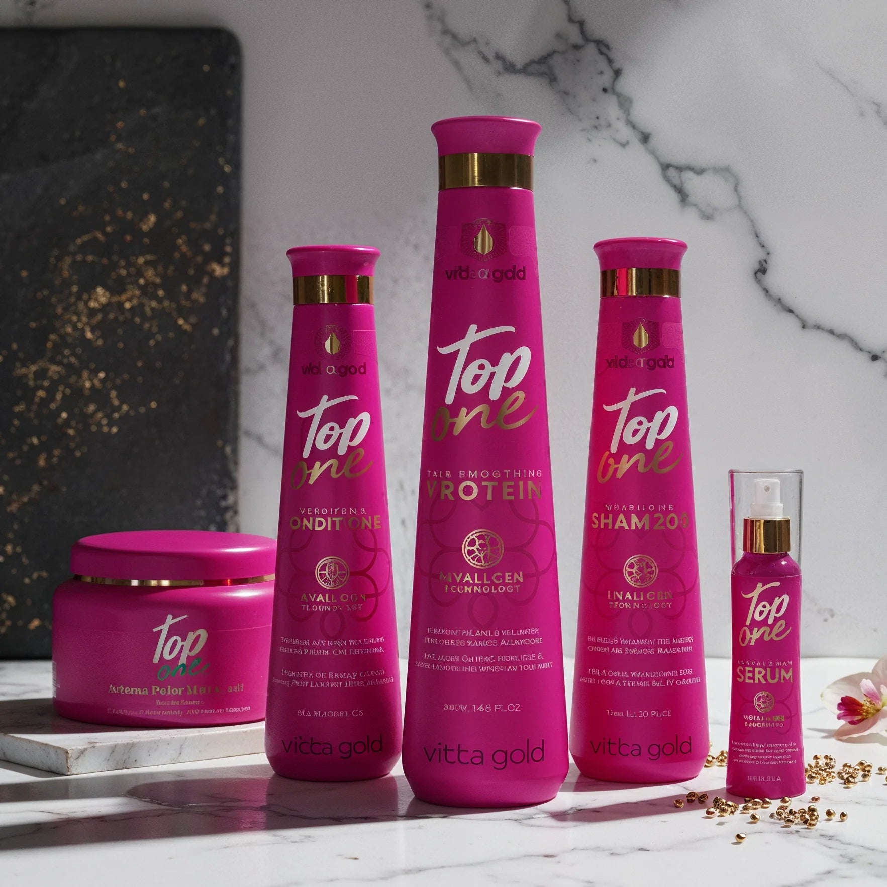 Kit Lissage Brésilien Vitta Gold Top One 3×200ml – Nanotechnologie Sans Formaldéhyde