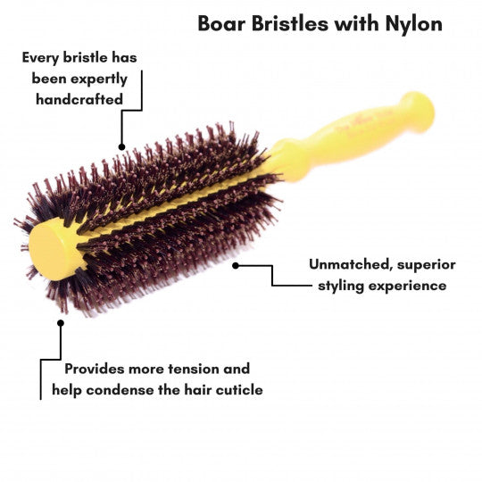 Brosse jaune taille petite The Power Styler Daroko Keraliss lissage