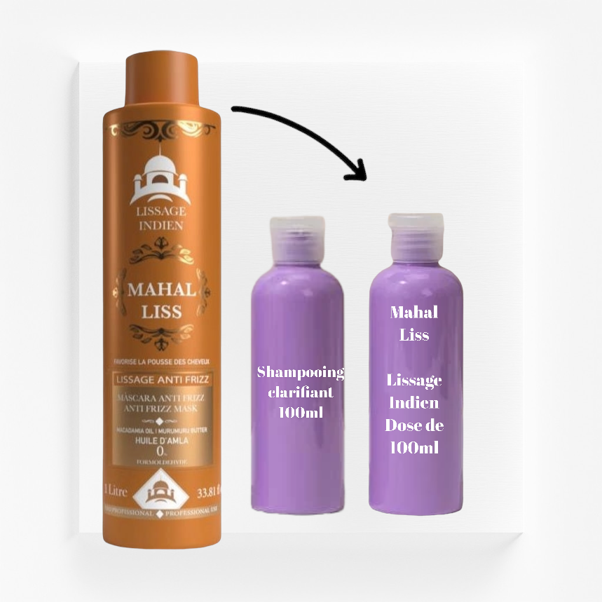 Mahal liss lissage indien kit 100ml+ 50ml de shampooing préparation offert